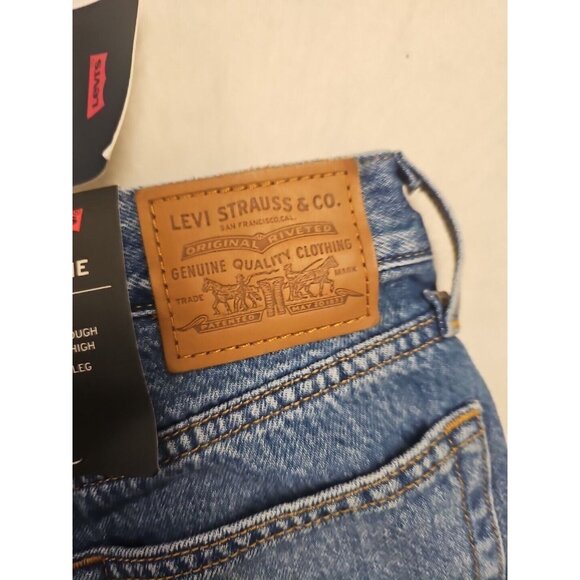 Levi's Jeans Women 25 Blue Wedgie Fit High Rise Button Fly Straight Leg New - Picture 4 of 9